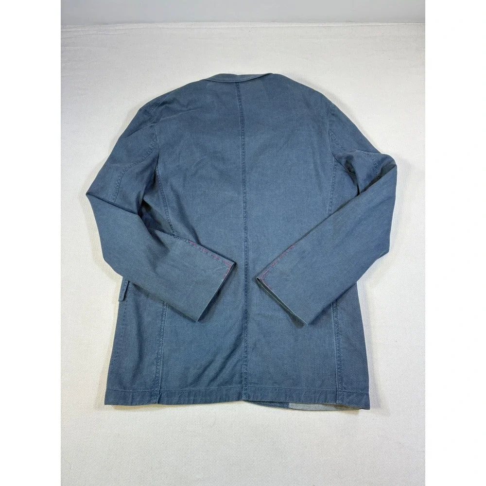 Richard Choi The Light Jacket Mens 50 IT Slate Blue Textured‎ Cotton Blazer